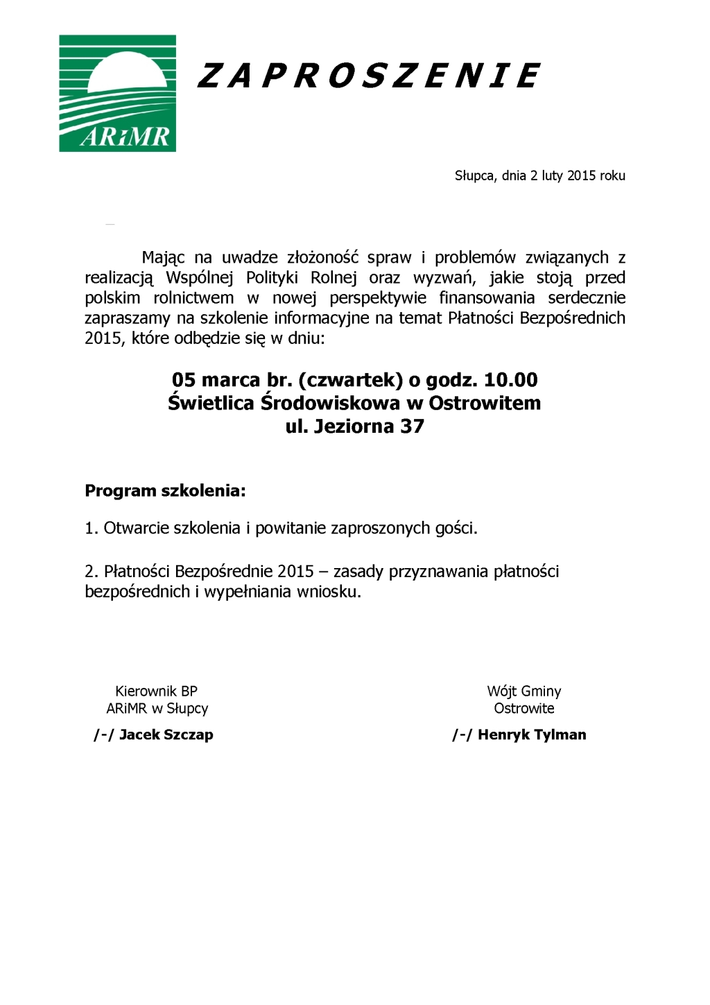 Szkolenie informacyjne