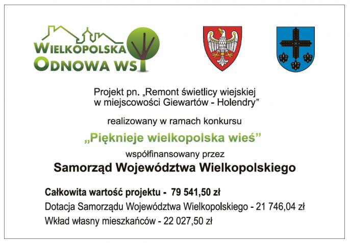Remont świetlicy wiejskiej w miejscowości Giewartów - Holendry