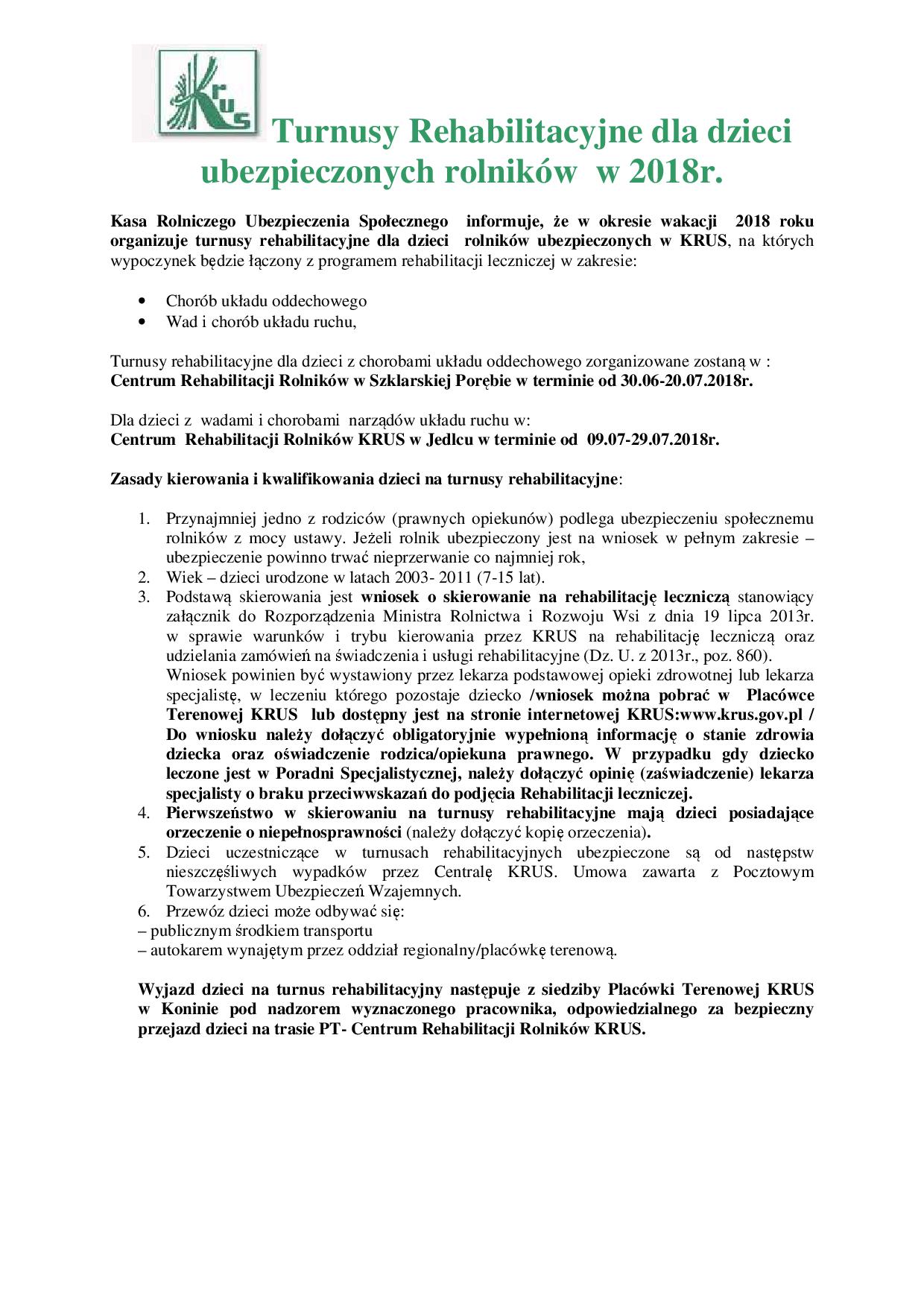 Turnusy Rehabilitacyjne