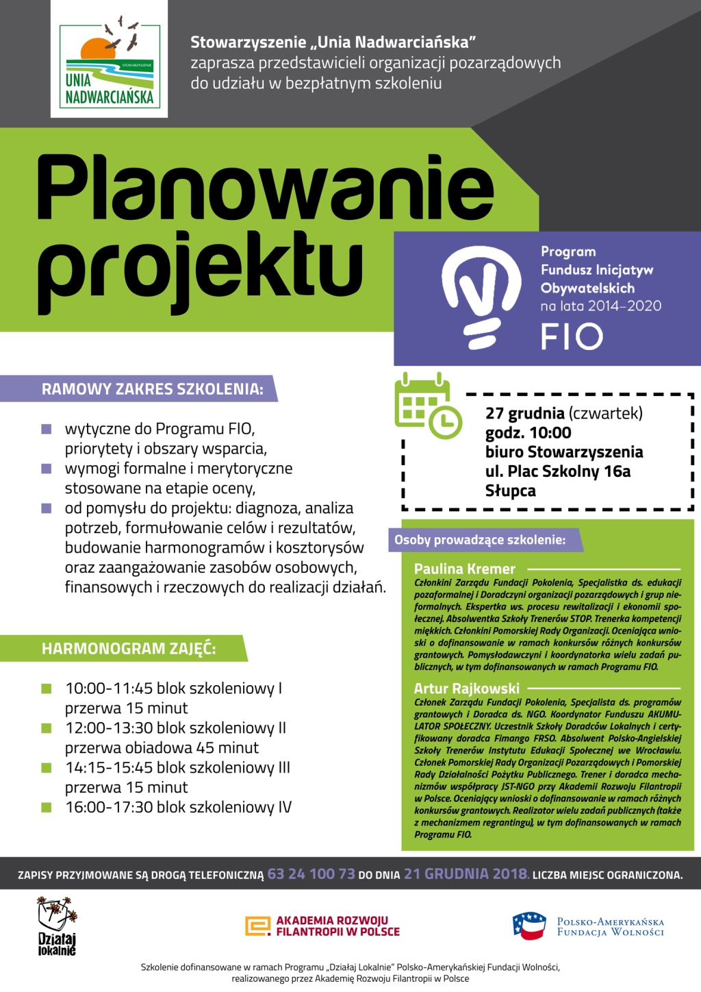 Planowanie projektu - bezpłatne szkolenie