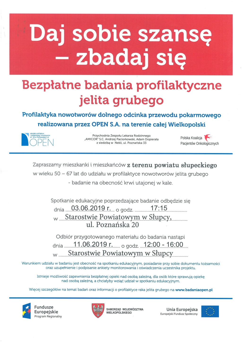 Bezpłatne badania profilaktyczne jelita grubego