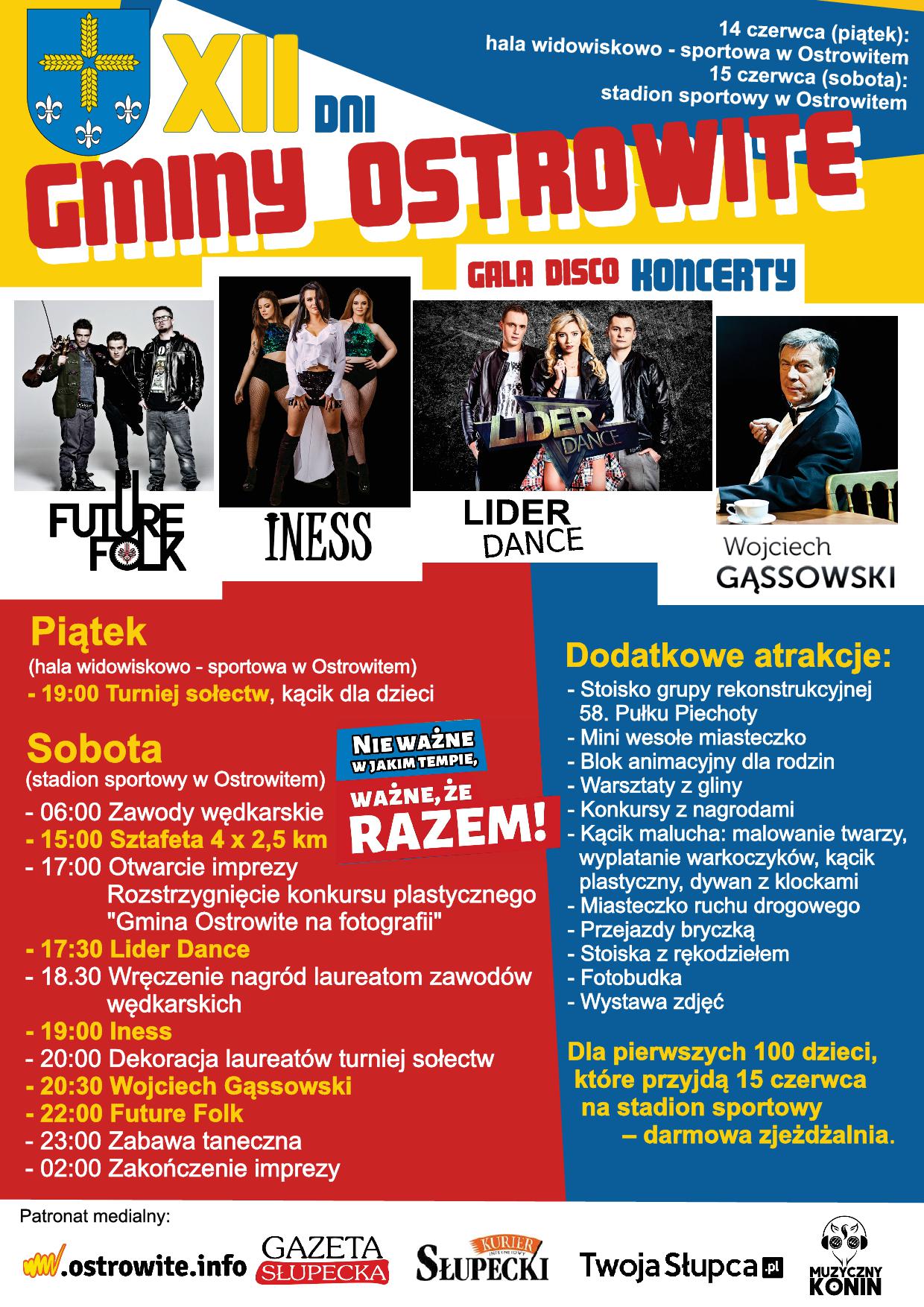 XII Dni Ostrowitego - program imprezy