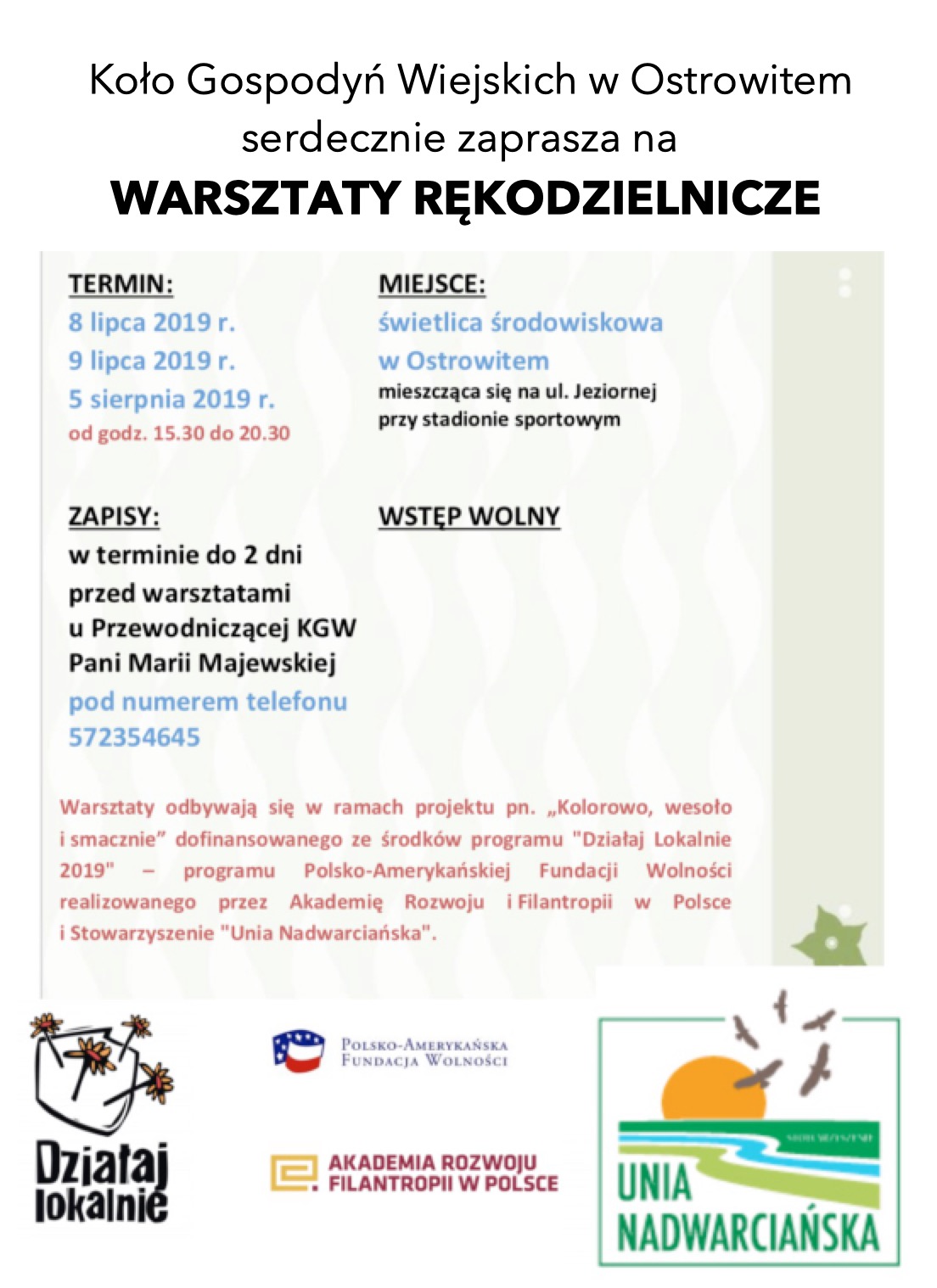 Bezpłatne warsztaty rękodzielnicze