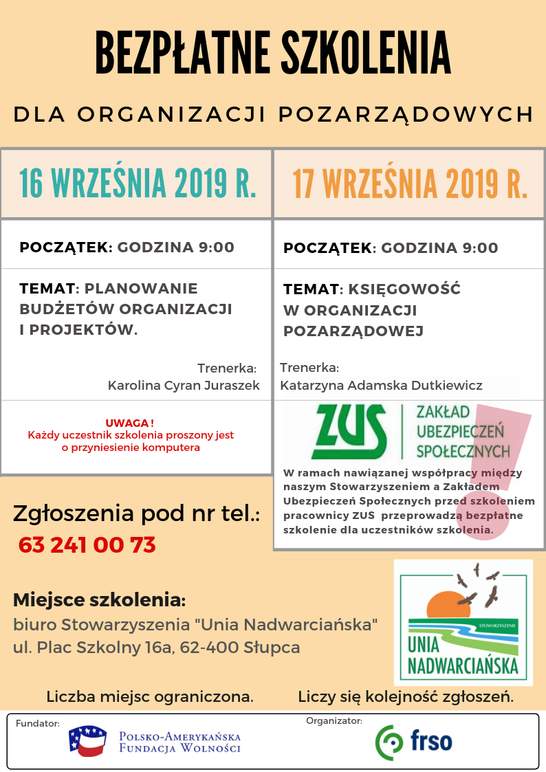 Szkolenie dla organizacji pozarządowych