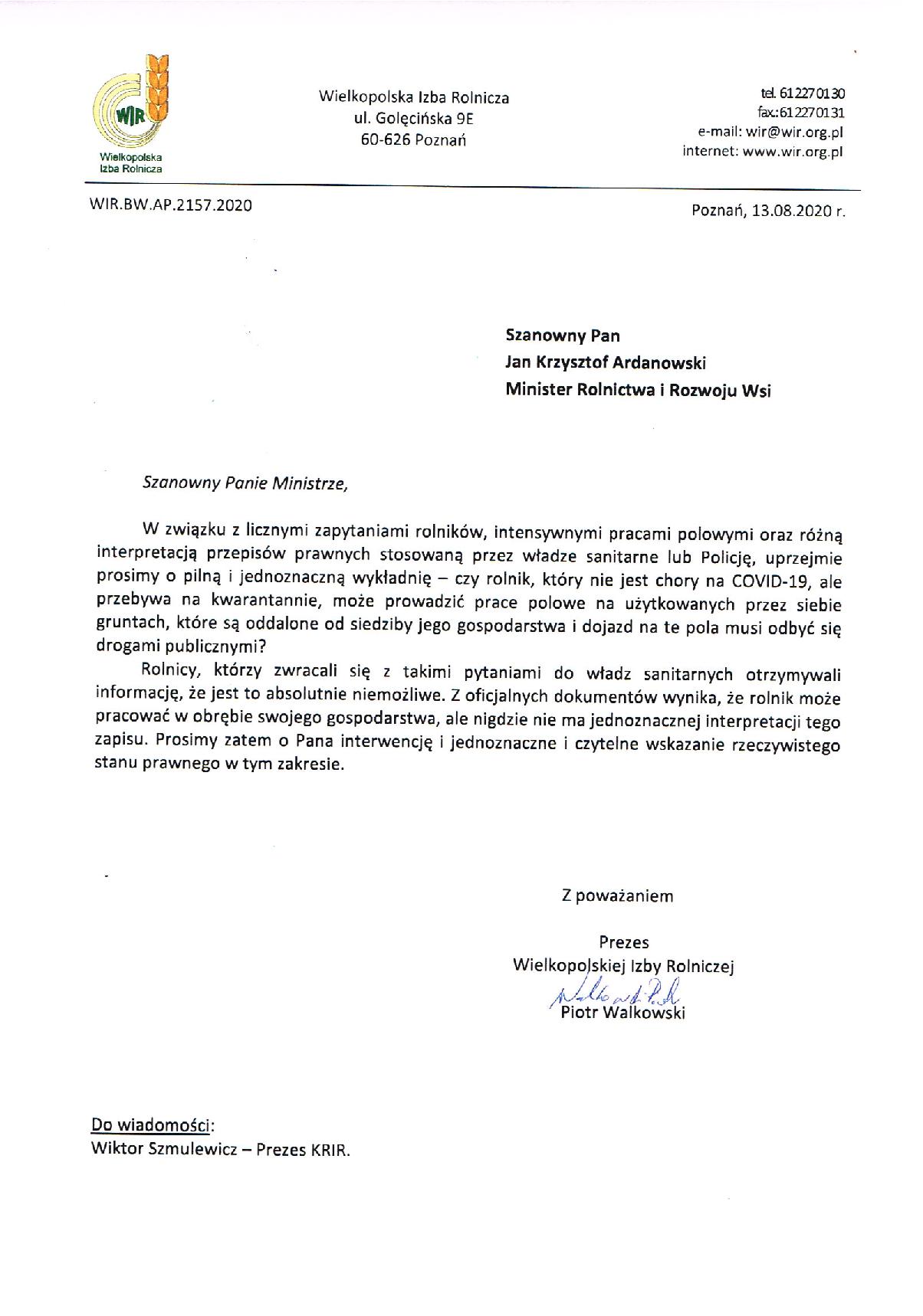 Czy rolnik, który nie jest chory na COVID-19, ale przebywa na kwarantannie, może prowadzić prace polowe?