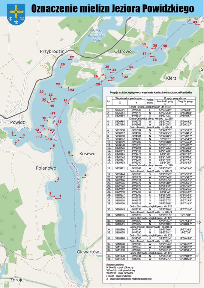 Zostały zamontowane znaki o mieliznach na jeziorze powidzkim