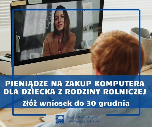 grafika przedstawiająca dofinansowanie na komputer