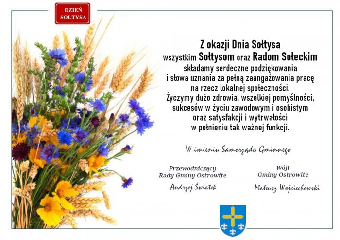 Życzenia z okazji Dnia Sołtysa