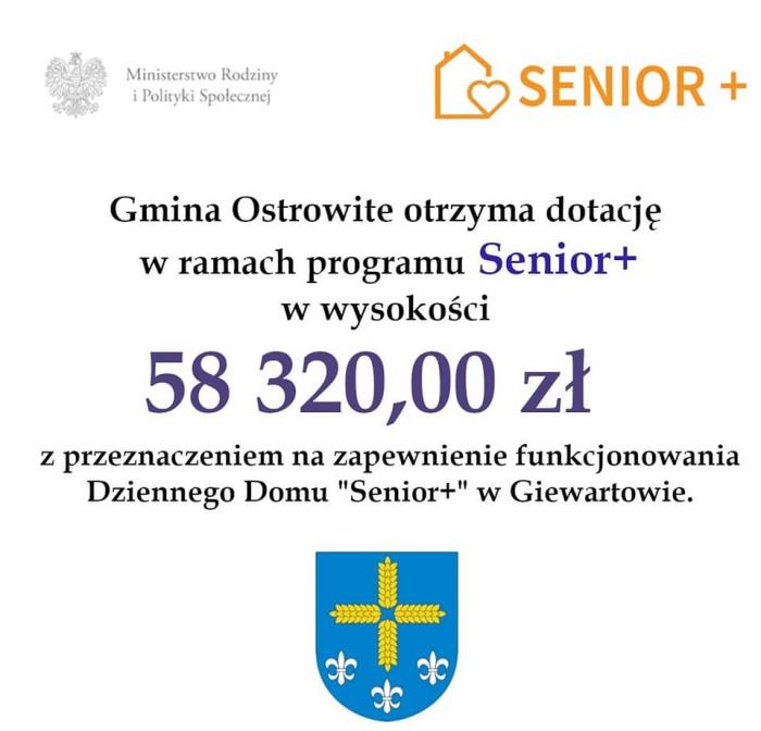 Gmina Ostrowite otrzyma dotację w wysokości 58 320,00 zł
