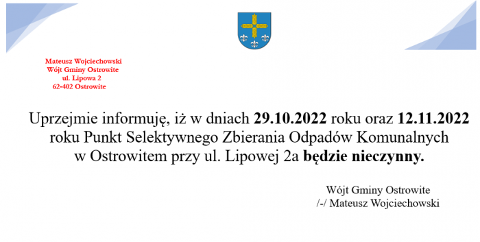 Pismo dotyczące PSZOK