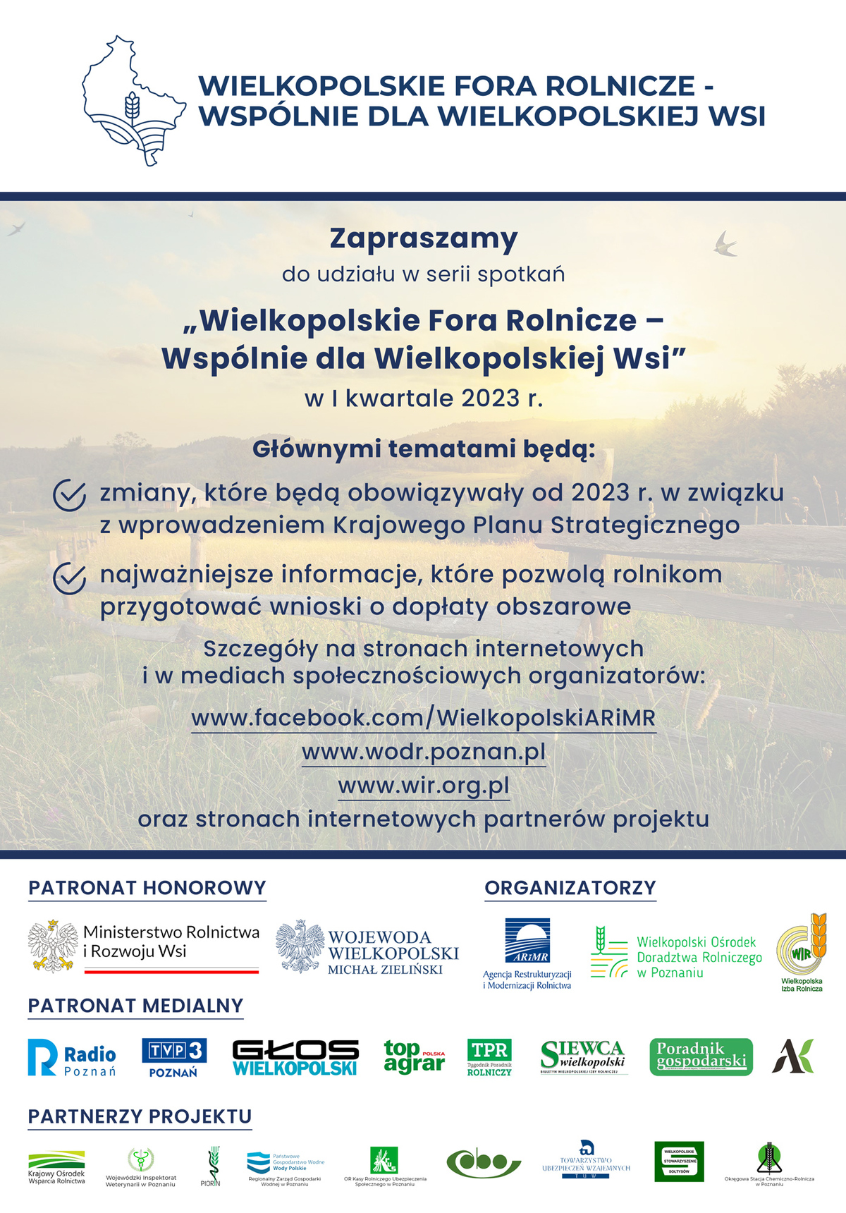 Wielkopolskie Fora Rolnicze - Wspólnie dla Wielkopolskiej Wsi - plakat