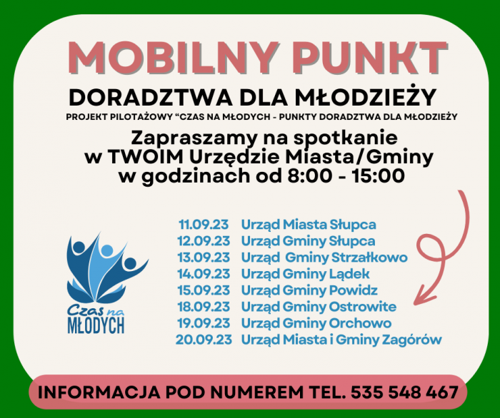 Mobilny punkt doradztwa dla młodzieży - plakat