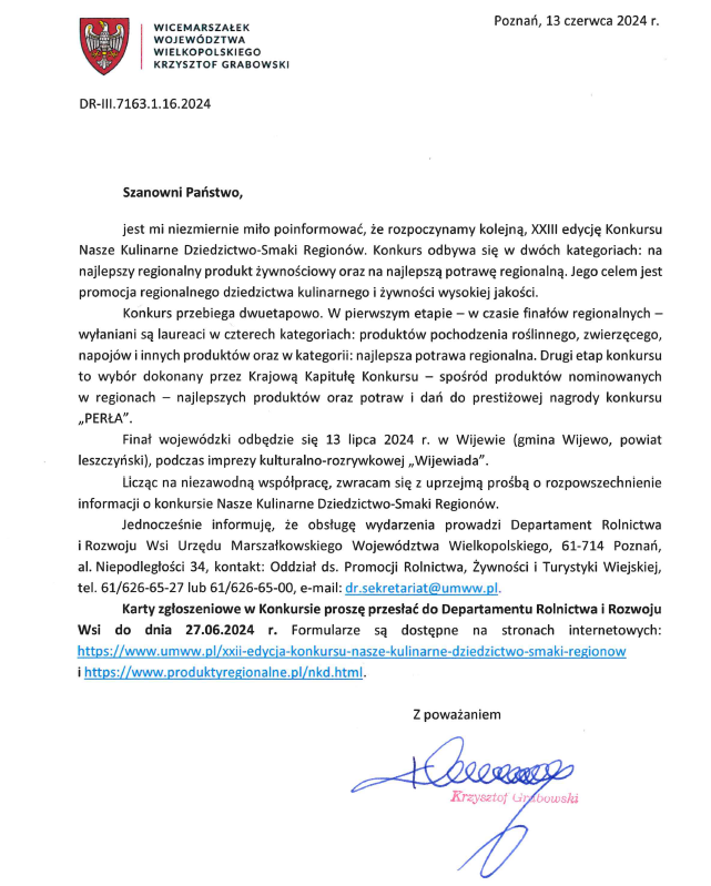XXIII edycja Konkursu Nasze Kulinarne Dziedzictwo