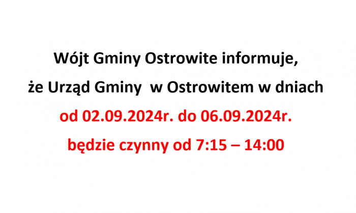 Zmiana godzin pracy urzędu