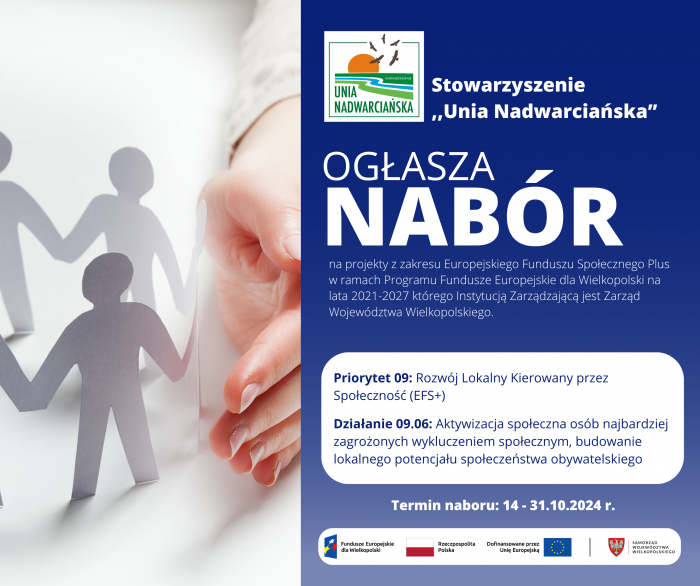 OGŁOSZENIE O NABORZE WNIOSKÓW O UDZIELENIE WSPARCIA, NABÓR nr FEWP.09.06-IZ.00-008/24