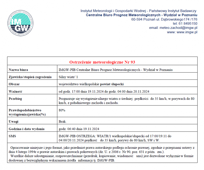 alert pogodowy