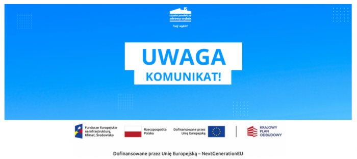 Informacja o wstrzymaniu naboru wniosków w ramach programu priorytetowego Czyste Powietrze