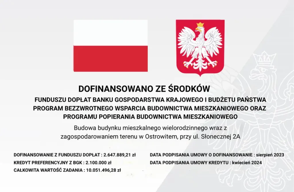 Budowa budynku mieszkalnego wielorodzinnego wraz z zagospodarowaniem terenu w Ostrowitem, przy ul. Słonecznej 2A