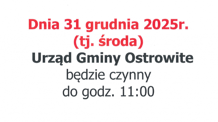 Zmiana godziny pracy urzędu